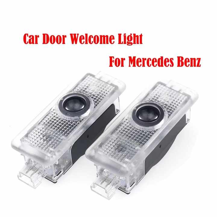 4Pcs Car Door Projector Lights, Door Projector Lights for CLA C117 X117 CLS C218 X218 Coupe C205 C207 Cabrio A205 A207, HD LED Original Logo Light, Car Welcome LED Light