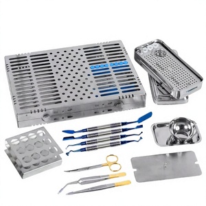 Kit de instrumentos manuales de acero inoxidable de calidad premium para cirugía oral e implantes dentales, con caja de fibrina rica en plaquetas (PRF), de DMD. - Product Image 1
