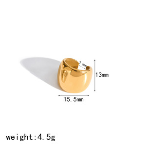 Pendientes de clip geométricos en forma de C, chapados en oro de 18k, de acero inoxidable, para orejas sin perforar. - Product Image 5