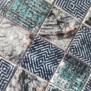 Adesivi per Piastrelle a Mosaico Stampati a Getto d'Inchiostro 6mm, Parquet Minimalista Quadrato in Marmo per Bagno <span class=keywords><strong>e</strong></span> Cucina, Rivestimento per Pavimenti <span class=keywords><strong>e</strong></span> Pareti - Product Image 5