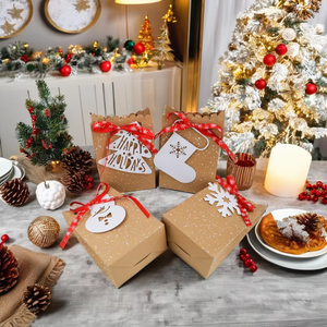<strong>Christmas</strong> Candy Kraft Paper <strong>Box</strong> With Ribbon and Card Holiday Paper Gift <strong>Treat</strong> Bags for <strong>Christmas</strong> Party Supplies Xmas Goodie Bags - Product Image 5
