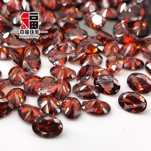 Pietre Sciolte di Zirconia Cubica Ovale di Qualità 3A, <span class=keywords><strong>Granato</strong></span> 3x5 4x6 5x7mm, Produzione Baifu - Product Image 1