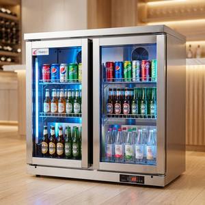 Mini <span class=keywords><strong>Nevera</strong></span> para Bebidas, Refrigeradores Personalizados con Puerta de Vidrio, Enfriador de Bebidas, Mueble para Almacenamiento de <span class=keywords><strong>Vino</strong></span>/Cerveza - Product Image 5