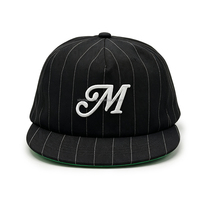 Casquette Snapback Unisexe à 5 Panneaux, Bord Court, Rayures, Broderie 3D Personnalisée, Non Structurée, Vente en Gros