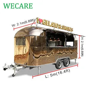 Роскошный Автоприцеп Wecare Airstream для продажи еды, передвижной кухонный фургон для кофе, трейлер для сока, полностью оборудованный фургон для еды