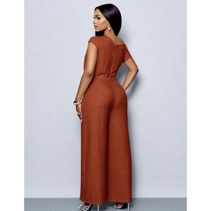 <span class=keywords><strong>Tuta</strong></span> Estiva Casual da Donna con Vita Alta, Pantaloni a Gamba Larga, Decorazione in <span class=keywords><strong>Pizzo</strong></span>, Impermeabile, Tinta Unita per Abbigliamento Urbano - Product Image 5