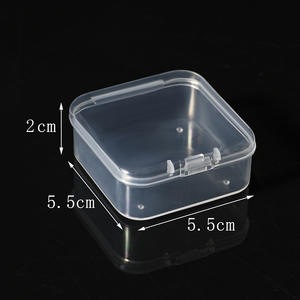 Caja de Almacenamiento Cuadrada Transparente de Plástico 4.8x4.8x1.8cm con Tapa para Joyería y Accesorios Pequeños, Material PP - Product Image 2