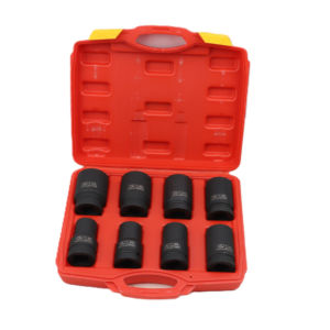 Jeu de douilles à percussion 8Pcs Outils à main noirs Cr-V Douilles de réparation automobile pour les conversions de tournevis à percussion - Product Image 1