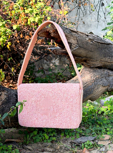 Funda para Bolso de Hombro en Forma de Silla, Hecha a Mano con Cuentas de Vidrio Lavables, Impermeable y Ecológica, con Patrón de Flores Bordadas en Azul - Product Image 5