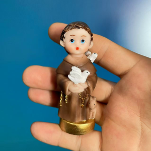 Figura de Resina de San Antonio Arcángel, Serie de Figuras de Santos de Dibujos Animados, Adorno Católico, Regalo de Bautismo, Decoración Cristiana - Product Image 2