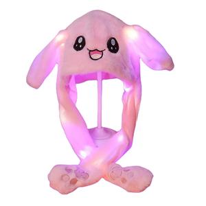 Cappello Natalizio in Velluto Unisex 2026 con <span class=keywords><strong>Pikachu</strong></span> LED Luminoso e Orecchie Mobili a Forma di Coniglio Cartoon per Bambini - Product Image 1