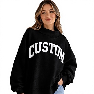 บริการ OEM เสื้อสเวตเชิ้ตผู้หญิงทรงโอเวอร์ไซส์ปักลาย ผ้าฟลีซ คอเต่า สวมใส่ได้ทุกวัน เป็นมิตรกับสิ่งแวดล้อม กันน้ำ ขายดีที่สุด - Product Image 1