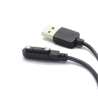 USB personnalisé un mâle à 2 broches Pogo intervalle 7.62mm chargeur d'alimentation sans fil câble magnétique pour montre intelligente adapté pour KB03