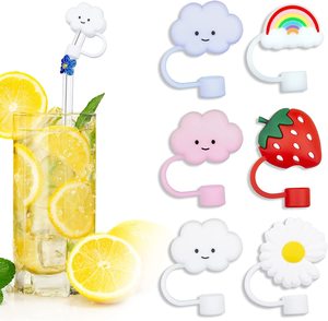 Diseño <span class=keywords><strong>de</strong></span> Venta caliente Varias formas Topper <span class=keywords><strong>de</strong></span> paja Cute Silicone Straw Covers Caps para pajitas <span class=keywords><strong>de</strong></span> 8/10mm - Product Image 2