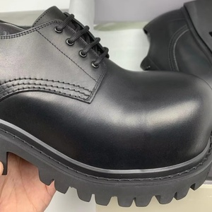 Chaussures Derby en Cuir de Vachette Noires pour Hommes 2026 – Bout Large, Semelle Épaisse, Style Tendance Designer – Idéales pour Tenues Formelles, Professionnelles et Décontractées – Vente en Gros - Product Image 4