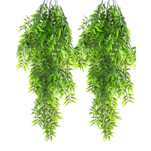 Guirlande de verdure artificielle en plastique, 90 cm, plante suspendue, lierre tombant, feuilles tombantes, pour intérieur et extérieur - Product Image 1