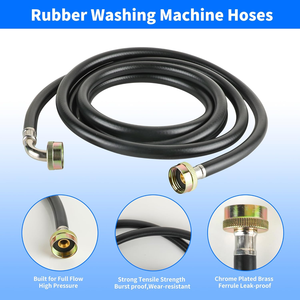 Juego de Mangueras de PVC y Goma Universales para Lavadora, Suministro de Fábrica, Tubo de Entrada de Agua con Conector de Aluminio - Product Image 5