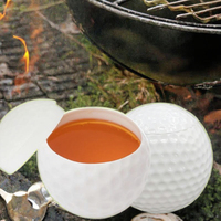 Verres à shot en forme de balle de golf de qualité alimentaire, 3 pièces, design classique, gobelets en plastique pour les amateurs de golf et la décoration de fête