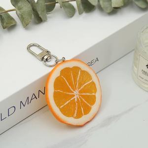 Emulation Fruit Orange Citron Lime Tranche Mince PVC Résine Porte-clés Couple Bourse Sac À Dos Pendentif Porte-clés Dangle Chaîne Charme Bijoux - Product Image 5