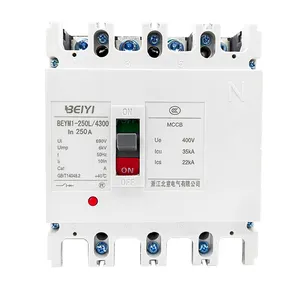 Pemutus sirkuit AC DC, pemutus arus listrik umum mccb 200amp 4 tiang mccb