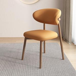 Silla de comedor de nogal de lujo contemporánea, silla de oficina tapizada de madera maciza adecuada para comedores y áreas de estudio - Product Image 5