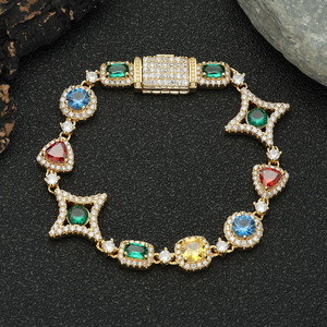 2025 New Arrival Platinum Plated Brass Natural Stone Hip Hop <b>Box</b> Buckle Chain 10g Premium <b>Bracelet</b> Women Men - Product Image 6