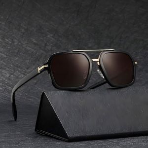 XINLI S15215 Nouvelles Lunettes de Soleil Polarisées à Monture Carrée Complète Unisexe Rétro Double Pont Protection UV pour Conduite en Extérieur - Product Image 2