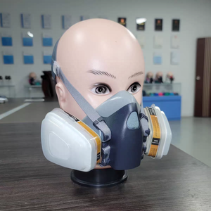 7501 छोटे सिलिकॉन आधा मास्क डिस्पोजेबल श्वसन के लिए डिस्पोजेबल रेस्पिरेटर पुनः प्रयोज्य गैस मास्क - Product Image 4