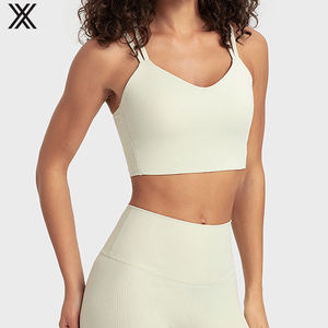 Reggiseno sportivo senza cuciture per taglie forti e senza cuciture a costine in stile Yoga con reggiseno da allenamento per palestra Top - Product Image 1