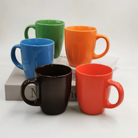 Mug en céramique émaillée colorée de style européen et américain, avec poignée, moderne, simple, créatif, logo imprimé, résistant aux hautes températures