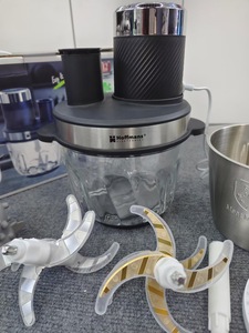 Hachoir multifonction Hoffmans 10 <span class=keywords><strong>en</strong></span> 1 grande capacité, <span class=keywords><strong>bol</strong></span> <span class=keywords><strong>en</strong></span> <span class=keywords><strong>verre</strong></span> et acier de 3,8 L, moteur 1800 W, pour légumes et viande, importé - Product Image 1