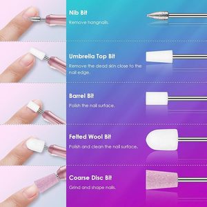 26pcs Nail Drill Bits Set with Cute <b>Storage</b> <b>Box</b>, Acrylic Gel Nail Art <b>Tool</b> - Product Image 5