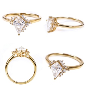 Anillo de Compromiso Tianyu Gems con Moissanita Corte Cometa Personalizado, Oro Amarillo de 18K, Engaste de Garras, Joyería Fina Clásica para Mujer - Product Image 3