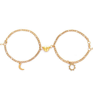 Coppia bracciale set bracciale a catena cubana bracciale magnetico sun moon <span class=keywords><strong>promise</strong></span> coppia per regalo fidanzata fidanzato - Product Image 2