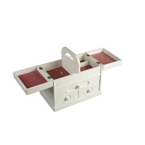 DS Handmade <b>Large</b> Capacity Three-Layer Storage Drawers White Multi-functional Portable Rectangle Wooden MDF Case Living Room - Product Image 2