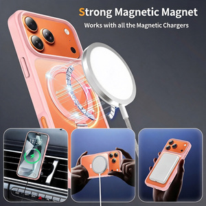 เคสโทรศัพท์แม่เหล็กแบบกำหนดเอง OEM พร้อมโลโก้ วัสดุผสม PC+TPU ดีไซน์บาง กันลื่น จับกระชับ ทำความสะอาดง่าย พื้นผิวเรียบ สำหรับ iPhone 15 16 17 18 Pro Max - Product Image 3