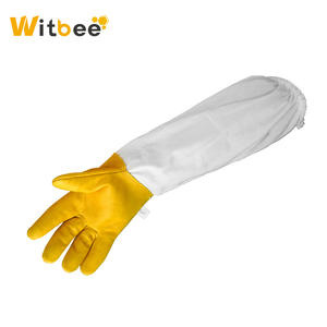 Witbee BG-2-02 Sheepskin Cotton Liner Ventilated Canvas Beekeeper <b>Gloves</b> XL Size <b>Long</b> Sleeves Protective - Product Image 6