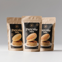 Sachets de mélange pour crêpes et gaufres pour supermarchés, sachets refermables à fermeture éclair, sachets debout en plastique, mélange de farine pour gâteaux, poudre à crêpes, emballage de sachets