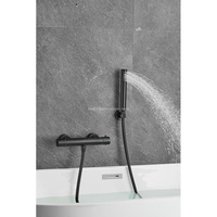 Ensemble de robinet de baignoire de salle de bain chaude Robinet de baignoire mural Pistolet Robinet de baignoire noir avec douchette.