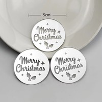 Runde goldene Acryl Cupcake Topper Weihnachts feier Frohe Weihnachten Cake Topper Frohes Neues Jahr Backen Kuchen Dessert Dekorationen
