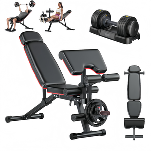 Venta Directa de Fábrica: Banco de Pesas Ajustable para Gimnasio, Plegable, de Alta Calidad, con Soportes y Estantes para Ejercicios - Product Image 1