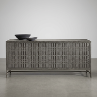 Buffet haut de gamme pour appartement familial, meuble d'intérieur moderne en bois gravé