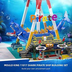 Kit de Construction <span class=keywords><strong>Bateau</strong></span> <span class=keywords><strong>Pirate</strong></span> 1922+ Pièces, Modèle de Parc d'Attractions avec <span class=keywords><strong>Bateau</strong></span> Balançoire en Forme de <span class=keywords><strong>Requin</strong></span> et Moteur, Jouets de Construction pour Décoration d'Intérieur - Product Image 4