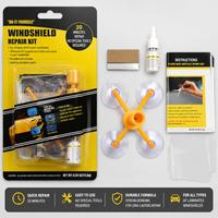 Kit de réparation de pare-brise DIY pour la réparation des fissures et des éclats de vitres de voiture, outil de réparation rapide en 20 minutes avec injecteur de résine