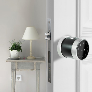 Smart Home Bedroom Rotary Lock Tuya App Fingerprint <strong>Digital</strong> Ball Keyless Electronic Security WiFi Aluminum Alloy Wood <strong>Door</strong> - Product Image 3