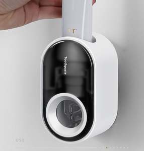 Salle de bain Entièrement automatique Dentifrice Squeezer Organisateur Accessoires de stockage Porte-brosse à dents mural Distributeur de dentifrice - Product Image 6