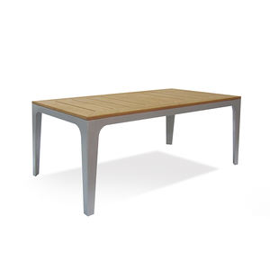 Mobili da giardino in alluminio con 4 sedie in legno di plastica e tavolino Set da pranzo e tavolo in finto legno da 5 pezzi per caffè - Product Image 3