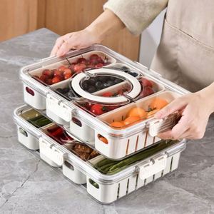Boîte à collation écologique pour la cuisine, conteneur à légumes avec compartiment séparateur portable et couvercle pour aliments, bonbons, légumes, biscuits - Product Image 5