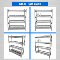 Étagère de séchage à 4 niveaux pour assiettes, en acier inoxydable, support de rangement pour assiettes, égouttoir