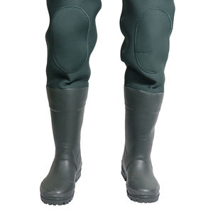 Cuissardes de pêche et de chasse unisexes en néoprène 4 mm 100% imperméables grises avec bottes en caoutchouc pour la protection - Product Image 4